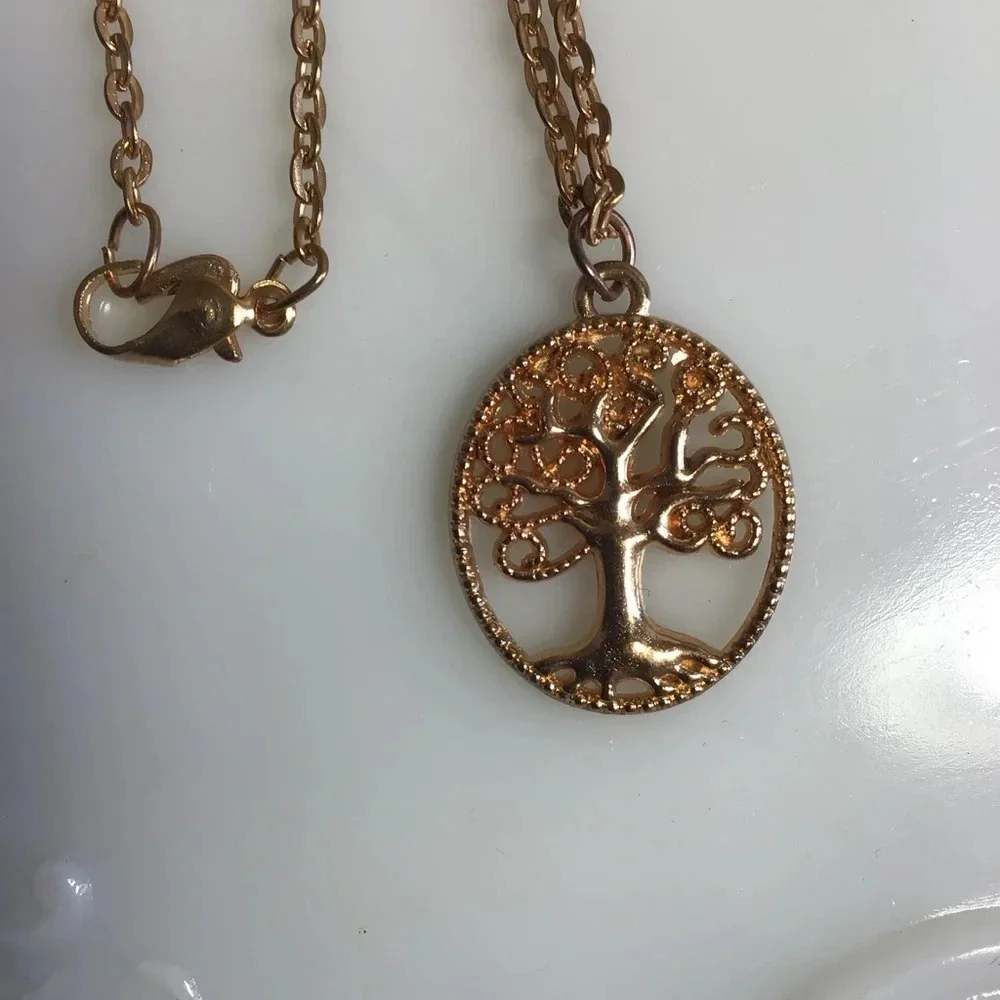 Tree of Life Rose Gold Necklace - 17”